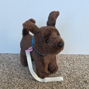 American Girl Dog Chocolate Lab Pet Dog - Retired - Leash And Collar